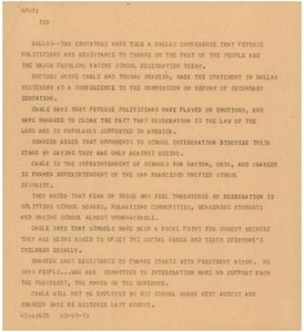 News Script: Dallas school desegregation